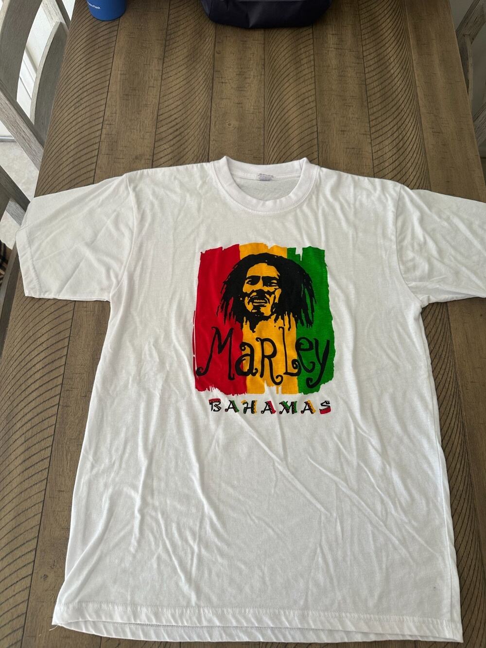 Bob Marley Bahamas Reggae Rasta Graphic T-Shirt Men's Medium White Souvenir Tee